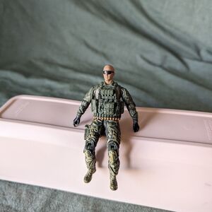 Soldier Action Figure Blue Box Adventure Military Sunglasses Articulated 4" Toy